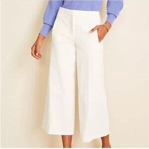 Ann Taylor The Marina Wide Leg Crop Pant White